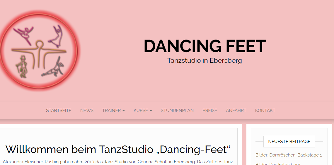 Webseite für Dancing-Feet.de – Tanzschule in Ebersberg